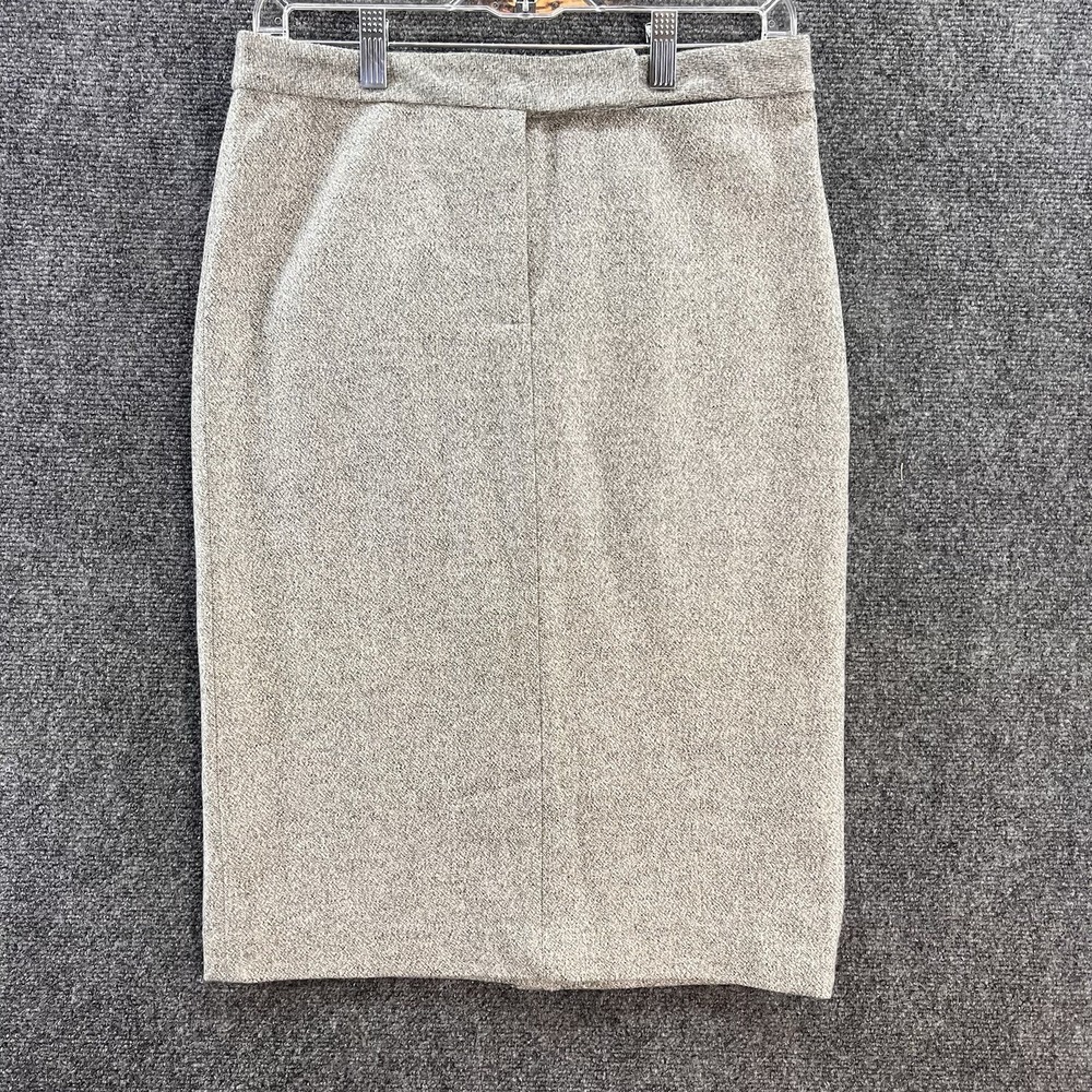 VTG French Connection Pencil Skirt Sz 8 Gray Wool USA Made Academia Quiet Luxury